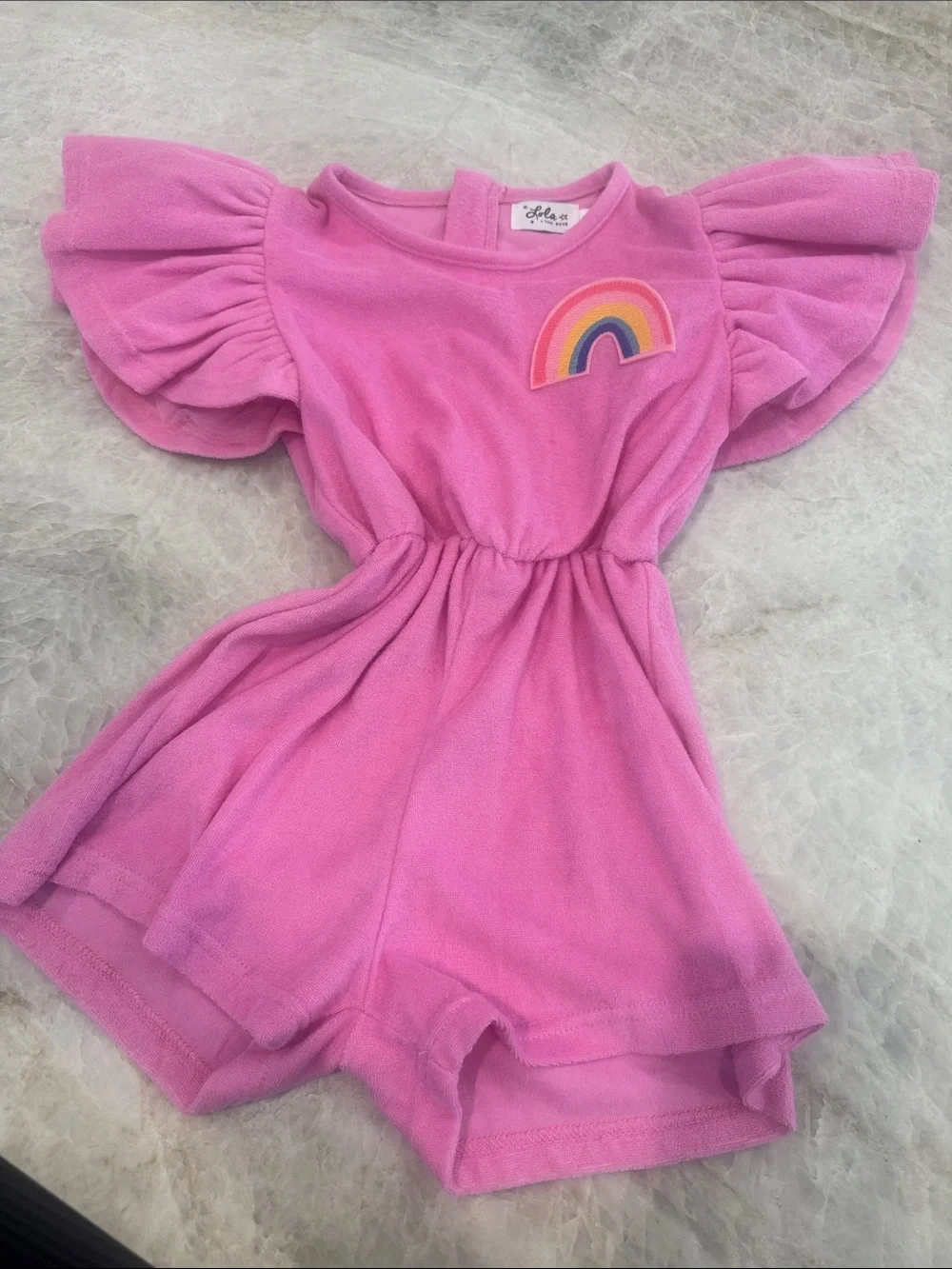 Lola + The Boys Size 8 Pink Rainbow Romper